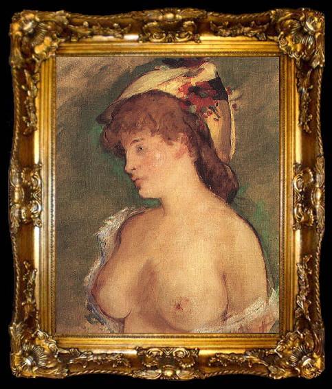 framed  Edouard Manet Blond Woman with Bare Breasts, ta009-2